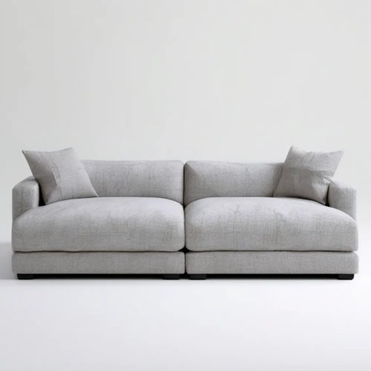 Modułowa sofa 2-osobowa jasnoszara z czarnymi nóżkami, 240 × 100 × 78 cm